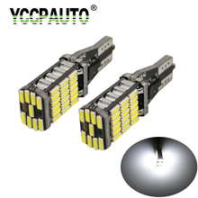 YCCPAUTO-2 bombillas LED T15 W16W, 4014 45smd, luces de marcha atrás para coche, lámpara de freno adicional blanca 6500K 12V 2024 - compra barato