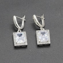 Square White 5 Colors 925 Sterling Silver Dangle Earrings For Women Fashion Jewelry 2024 - buy cheap