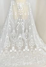 Material de encaje de estilo europeo para boda, accesorios de ropa, 1 yarda, diseño bordado pesado, malla de tul, tela de costura artesanal 2024 - compra barato