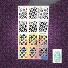 1pc Glitter Escavar Padrão de Flor Nail Art Sticker Stencil Template GJV214 Manicure Dica Guia Imagem Decalque Prego Acessório 2024 - compre barato