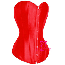 Free Shipping Female Satin Red Corset  Top Bustier Slimming Overbust Corselet Sexy Women Corsets And Bustiers Hot Body Shapers 2024 - buy cheap