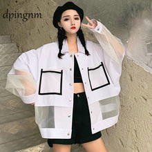 Women  Sports jacket summer Long Sleeve Patchwork women's windbreaker Lightweight jacket Zipper 2024 - buy cheap