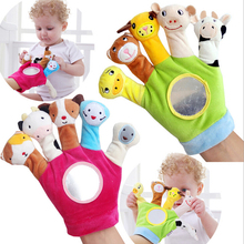 Glove Cartoon Animal Finger Plush Toys On Fingers Biological Children Baby Doll Kids Educational Big Hand Puppets Toy 2024 - buy cheap