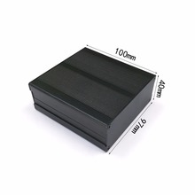 Gabinete de alumínio shell Instrumento caixa de projeto elétrico DIY 97X40X100mm preto NOVO 2024 - compre barato