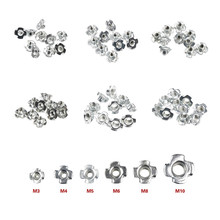 10PC M3 M4 M5 M6 M8 M10 Zinc Plated Four Claws Nut Speaker Nut T-nut Blind Pronged Tee Nut Furniture Hardware Set 2024 - compre barato