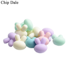 Chip Dale Food Grade Rabbit Silicone Beads 10Pcs DIY Baby Chew Necklace Pendant Teether Bead Dental Care Accessories 2024 - buy cheap