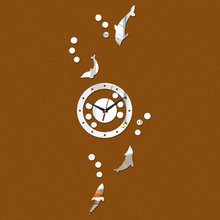 Relógio de parede decorativo infantil, relógio de parede acrílico de quartzo com adesivos retrovisores amor pêssego fada 2024 - compre barato