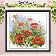 Poppy painting counted Cross Stitch 11CT 14CT Cross Stitch Set Wholesale DIY flower Cross-stitch Kit Embroidery Needlework 2024 - buy cheap