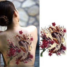 3 pcs grande peixe grande flor desenhos tatuagem Temporária adesivos pintura de corpo À Prova D' Água tatoo desenhos para as mulheres de volta frete grátis 2024 - compre barato