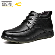 Camel active botas masculinas de couro legítimo, calçado masculino cano curto com cadarço para outono e inverno 2024 - compre barato