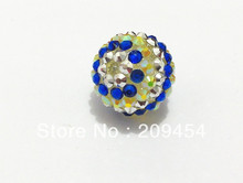 Hotsale! 20mm 100pcs/lot  Yellow/Silvery/Royalblue Resin Rhinestone Ball Beads 2024 - buy cheap
