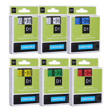 Cidy-Cinta de etiquetas para máquina Dymo, colores mezclados de 12mm, 45010, 45013, 45016, 45017, 45018, 45019, Compatible con dymo D1, 6 unids/lote 2024 - compra barato