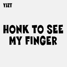 Yjzt 17.8cm * 6.2cm decalque de vinil engraçado etiqueta do carro buzinar para ver meu dedo preto/prata C3-1917 2024 - compre barato