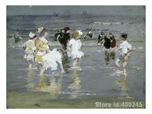 Modern art Children on the Beach by Edward Henry Potthast decorative paintings Handmade High quality 2024 - buy cheap