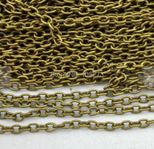 Cable plano de bronce antiguo de 32 pies y 10 metros, encuentra de cadena para joyería, 2x3mm, accesorios de joyería de calidad superior, Z1-7A17 2024 - compra barato