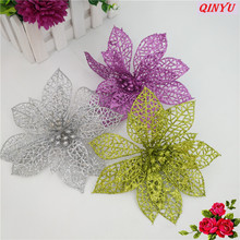 Flores artificiales de 10 piezas, 15cm, Kerst Bloem, Kerstboom, Decoratie, Thuis, Bruiloft, decoración 6z, HH186 2024 - compra barato