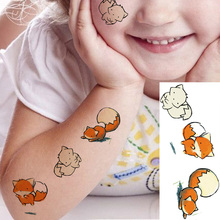 Watercolor Fox Fake Cartoon Face Hands Tattoos Stickers For Children Baby In Bulk Tattoo Temporary Women Body Art Drawing Tatto 2024 - buy cheap