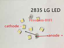 Бесплатная доставка LG 3528 2835 SMD светодиодный 1W 350MA холодный белый 100LM для ТВ ЖК-подсветки лучшего качества. 2024 - купить недорого