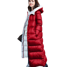Chaqueta de plumón con capucha para mujer, abrigo holgado y cálido de pato blanco, de alta calidad, a la moda 2024 - compra barato