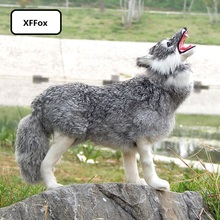 big simulation gray wolf model polyethylene&furs standing wolf doll gift about 35x12x30cm xf2079 2024 - buy cheap