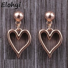 ELOHYI Women Drop Hollow Heart Statement Eearrings Simple Alloy Earring Jewelry Wholesale For Girls For Women Gift Free Shipping 2024 - buy cheap