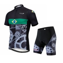 Conjunto de Ropa de Ciclismo, Maillot de manga corta para Ciclismo de montaña, equipo profesional de Brasil, 2021 2024 - compra barato