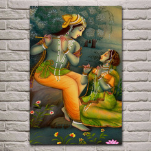 Impresión artística del Señor krishna radha, postes de pared, imagen, decoración para el hogar, sala de estar, dormitorio, EX446 2024 - compra barato