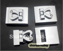 50PCS 18mm Silvery Double Heart Design Buckles DIY Jewelry Findings Fit two 8MM Bracelets Belts 2024 - buy cheap