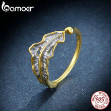 Bamoer caída hoja otoño anillos de dedo para mujeres ajustable tamaños diferentes diseño Original 925 joyería de plata esterlina GAR060 2024 - compra barato