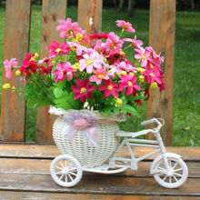 2019 New Bicycle Decorative Flower Basket Newest Plastic White Tricycle Bike Design Flower Basket Storage Party Decoration Pots 2024 - buy cheap