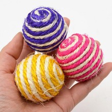 Игрушка-грызунок для кошек, соломенная игрушка случайного цвета, Плетеный мяч для животных, товары для домашних животных 2024 - купить недорого
