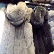 Fox fur vest new fashion women's fur coat and long sections 2024 - buy cheap