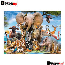 Dpsprue-pintura com diamantes redondos e quadrados, ponto cruz 3d, bordado, animal, faça você mesmo, decoração para casa, presente k60 2024 - compre barato