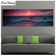 Large 5d diy diamond painting sunset sea waves seascape full square/round drill,mosaic diamond picture diamond embroidery FS5026 2024 - buy cheap