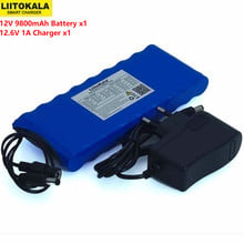 Liitokala-batería recargable de 12 v, 9,8ah, 9800mAh, 18650, placa de protección de 12 V, Monitor CCTV, cargador de 12,6 V y 1A 2024 - compra barato