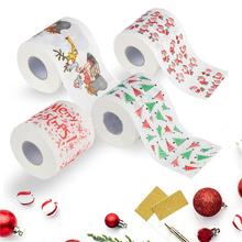 Модная Рождественская рулонная бумага с принтом Санта-Клауса и лося, новый Рождественский олень, туалетная бумага, рождественские украшения 2024 - купить недорого