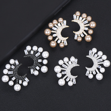 Godki luxo moda lua zircônia cúbica brinco para o casamento feminino brincos boucle doreoreille 2019 na moda boêmia jóias quente 2024 - compre barato