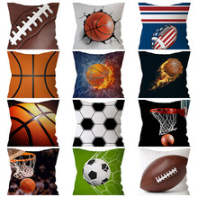Capa de almofada de veludo macio para bola de futebol, capa de almofada 45x45cm para quarto, decoração de sofá 2024 - compre barato