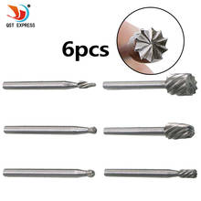 Quality Electric Grinding Accessories 6PCS Diamond Bits alloy Rotary Burr Steel Grinding Burrs Carpentry Wood Cutter Rotary Rasp 2024 - buy cheap