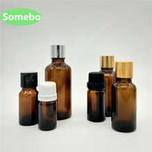 200Pcs/lot 5ml,10ml Amber Glass Essential Oil Bottle with Orifice Reducer and Cap, Empty Brown Glass Essence Oil Bottles 2024 - buy cheap