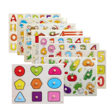 30cm Kid Early educational toys baby hand grasp wooden puzzle toy alphabet and digit learning education child wood jigsaw toy 2024 - buy cheap