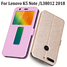 6.0inch Open window cover For Lenovo K5 Note 2018 Case cover PU leather Cases For Lenovo K5Note L38012 case flip shell cover 2024 - buy cheap