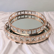 Wedding tray fruit plate dessert table baking supplies round cake tray silver & gold 2024 - buy cheap