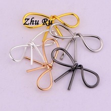 ZHU RU 10pcs/lot 25*14mm New Fashion Bow tie Copper wire Manual twist cravat shape Jewelry Accessories Wholesale Supplies 2024 - buy cheap