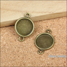 Conjunto de conector redondo de bronze antigo-130 pçs-conjunto de joias com pingentes para camafeu-22x15x2mm 2024 - compre barato