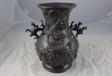 song voge gem S1281 Chinese Palace Royal Pure Copper Bronze Lucky Dragon Jar Tank Crock Pot Vase 2024 - buy cheap