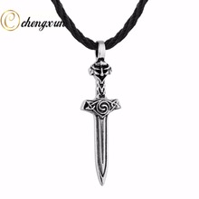 CHENGXUN Cool Punk Sword Pendant Necklace Male Jewelry Infinite Knot Carved Fight in Battle Talisman Collier 2024 - buy cheap