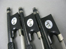 3 PCs Quality Black Carbon Fiber Violin bow 4/4 with gribs Ebony frog flower 2024 - buy cheap