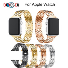 Pulseira de aço para apple watch, para versões 6, 5, 4, 3, 2 e 1, tamanhos 38mm, 42mm, 40mm e 44mm 2024 - compre barato