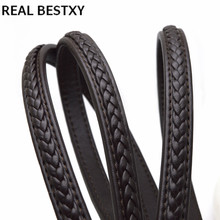 REAL BESTXY flat leather cord flat braided string for bracelets braided flat leather strips for bracelets making bracelet cord 2024 - buy cheap